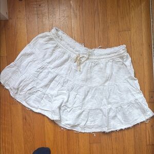 Aerie Crisp White Textured Skirt